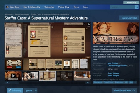 Supporting image for Staffer Case: A Supernatural Mystery Adventure Press release
