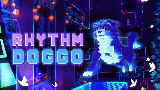 Rhythm Doggo - Tampilan utama game dengan dunia neon dan karakter anjing - Games Press